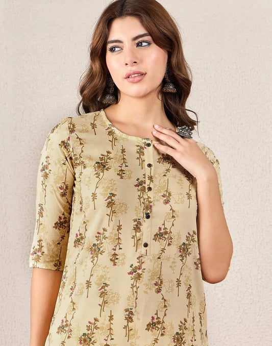 Rayon Printed Straight Kurti