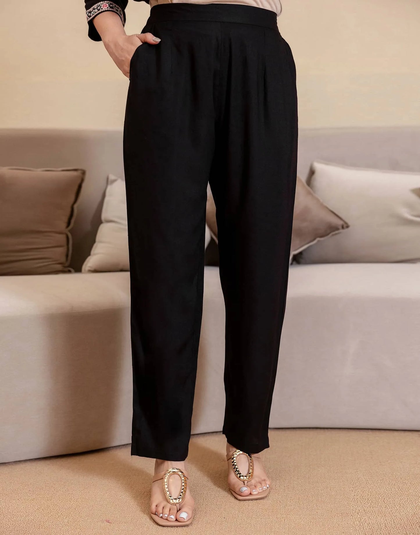 Rayon Embroidered Straight Kurta with Pant & Dupatta