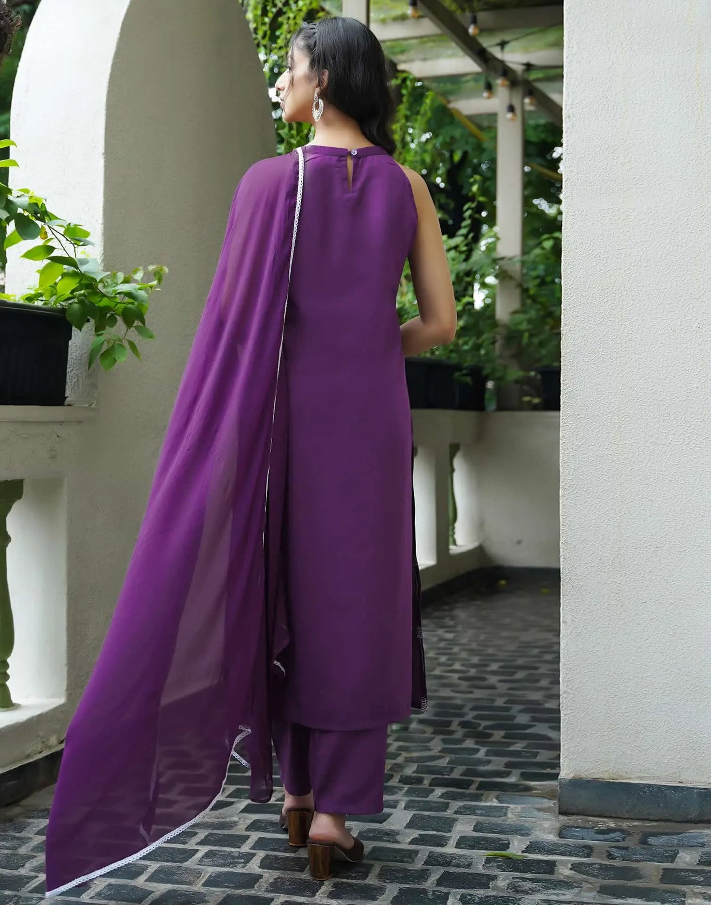 Cotton Blend Printed Straight Kurta with Pant & Dupatta