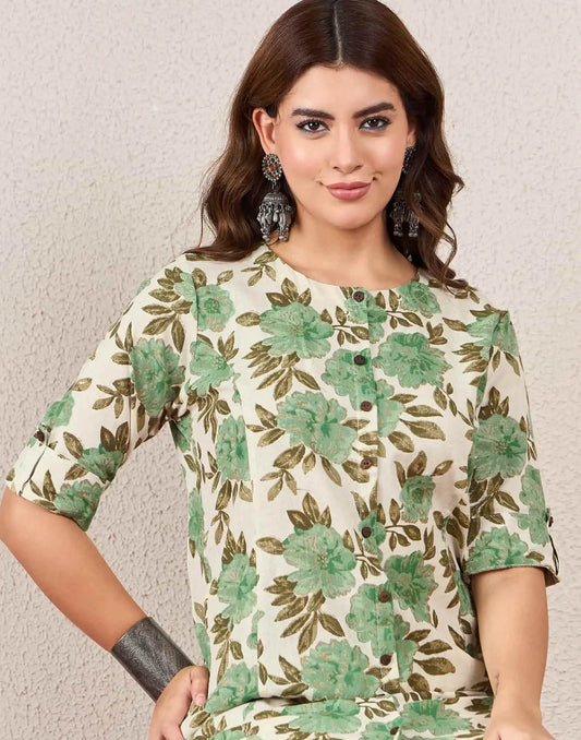 Cotton Printed Straight Kurti