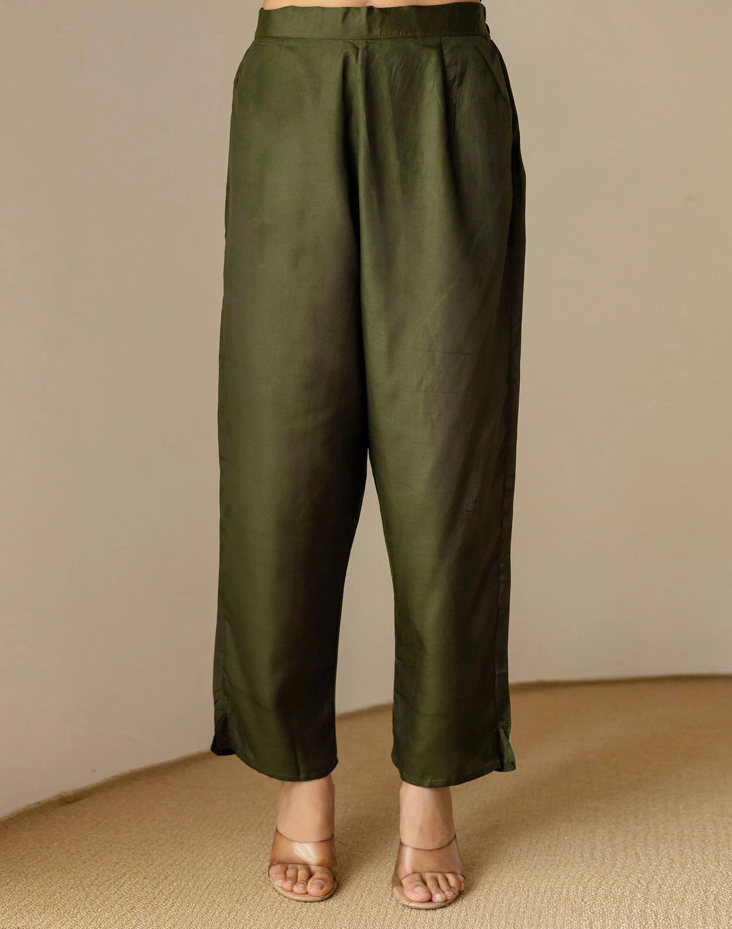 Green Silk Sequin Anarkali Kurta Set with Pant & Dupatta under 1299