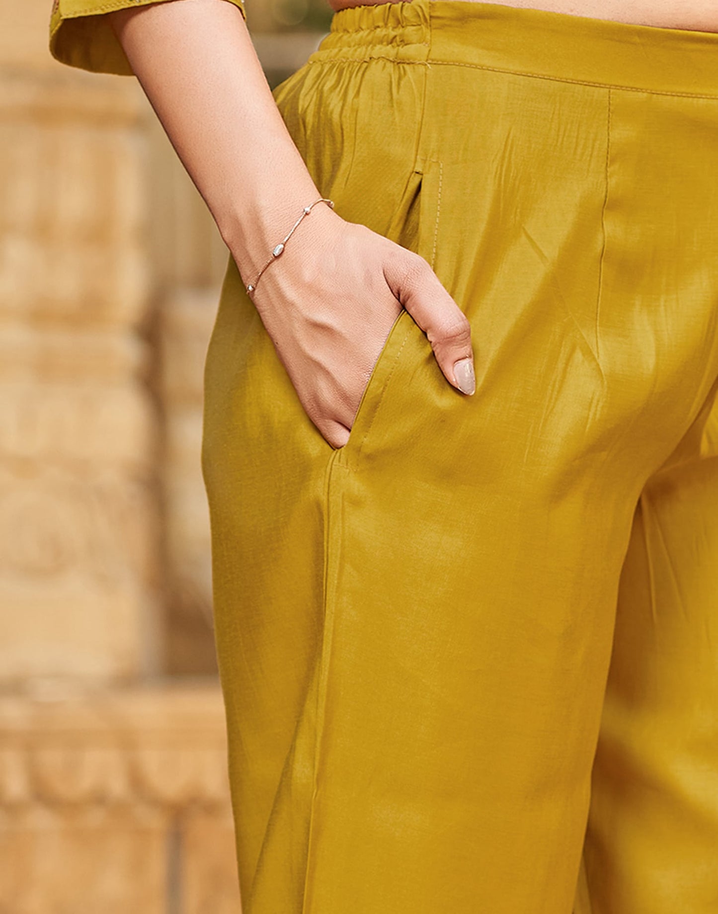 Silk Blend Embroidered Straight Kurta with Pant & Dupatta