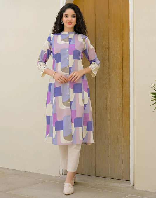 Cotton Printed Straight Kurti