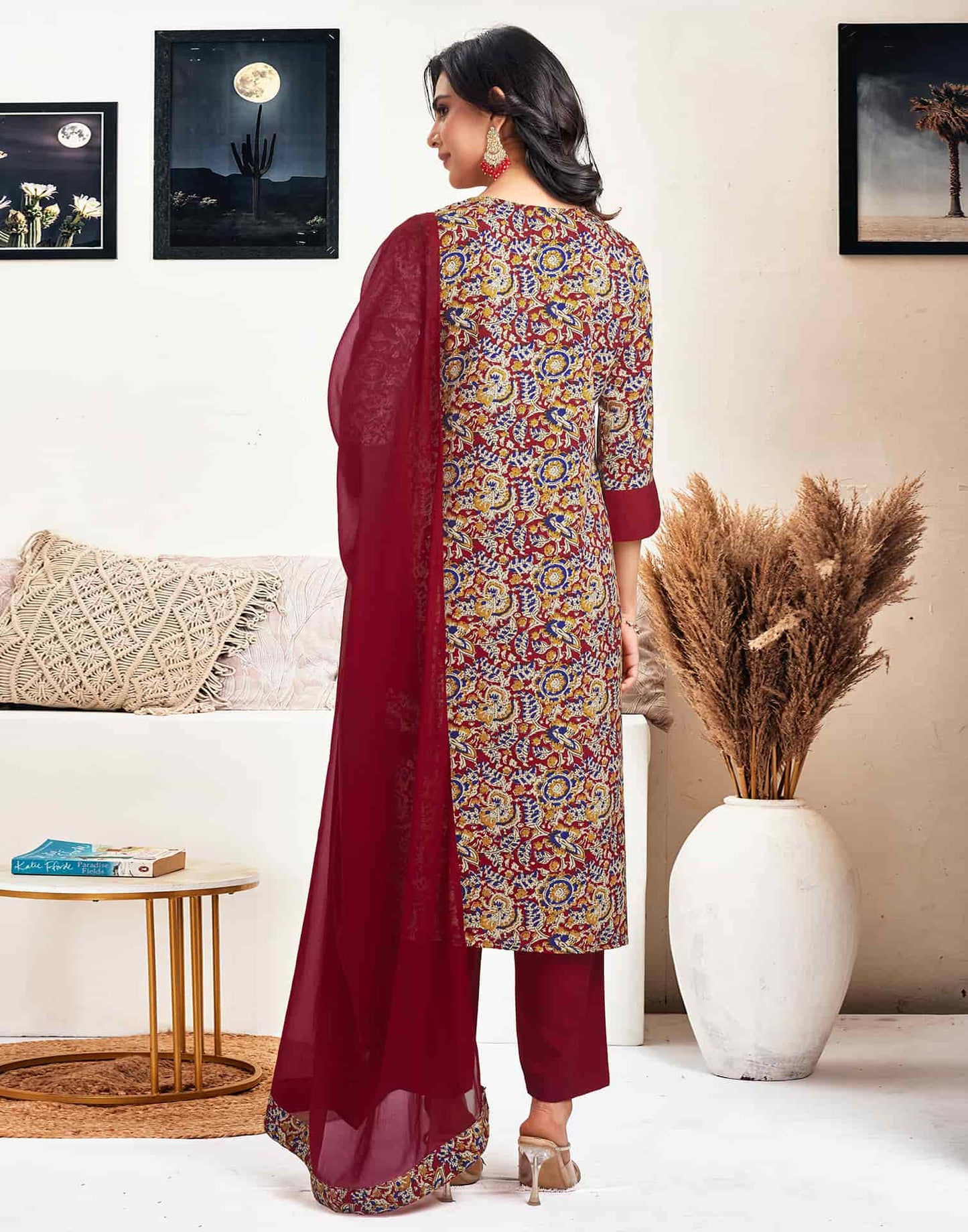 Crepe Printed Straight Kurta with Pant & Dupatta