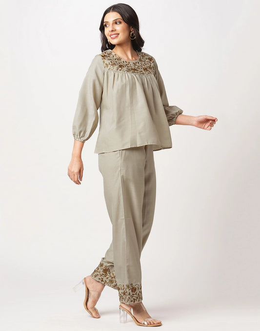 Affordable Beige cotton co-ord set