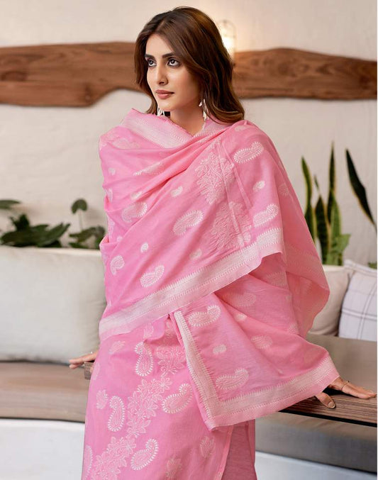 Pink Round Neck Affordable Kurta Set