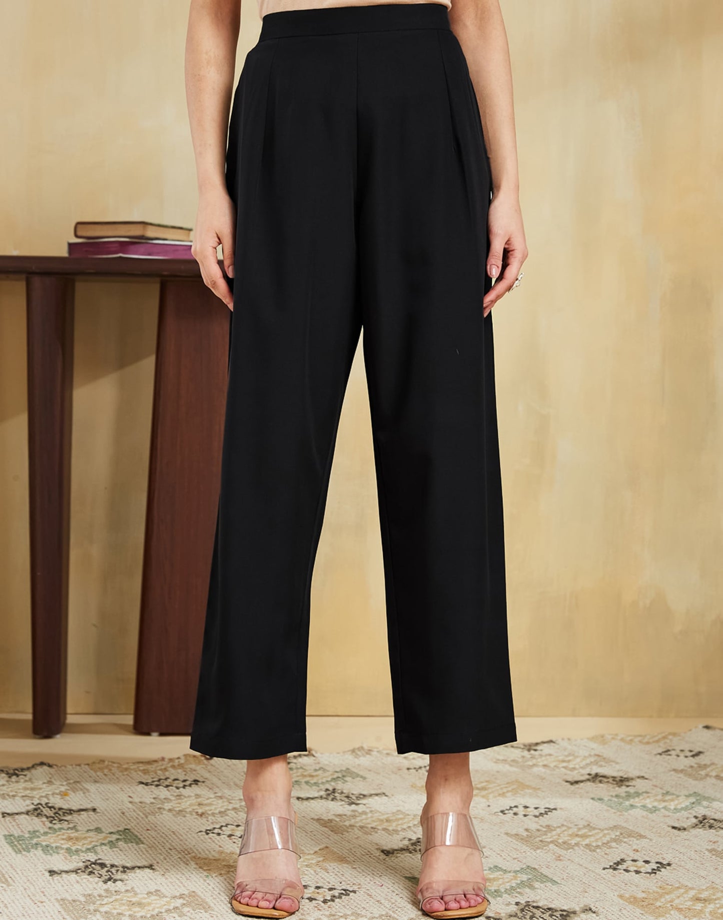 Crepe Bandhani Print and Lace Straight Kurta with Pant & Dupatta