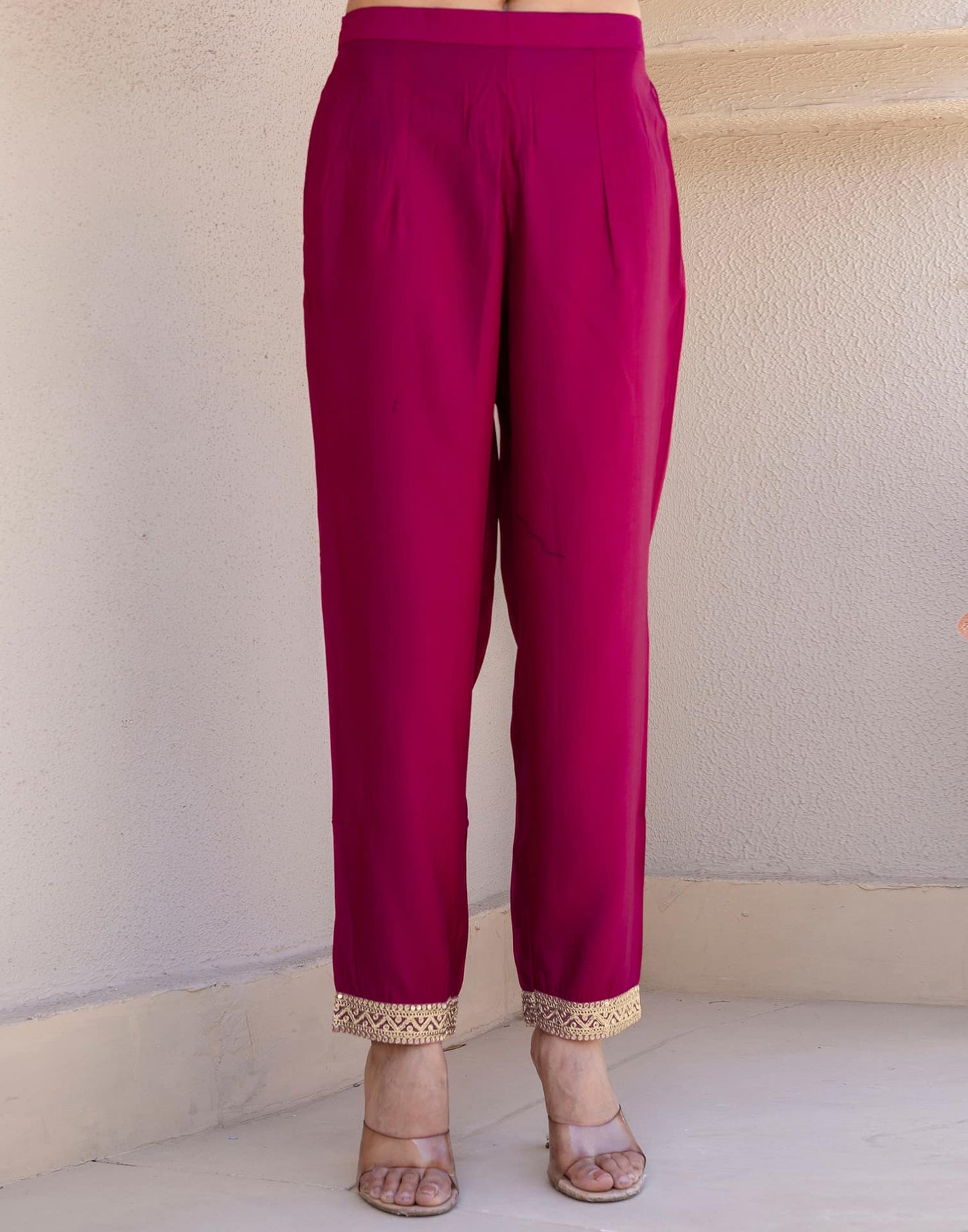 Silk Blend Embroidery and Sequins Work Straight Kurta with Pant & Dupatta