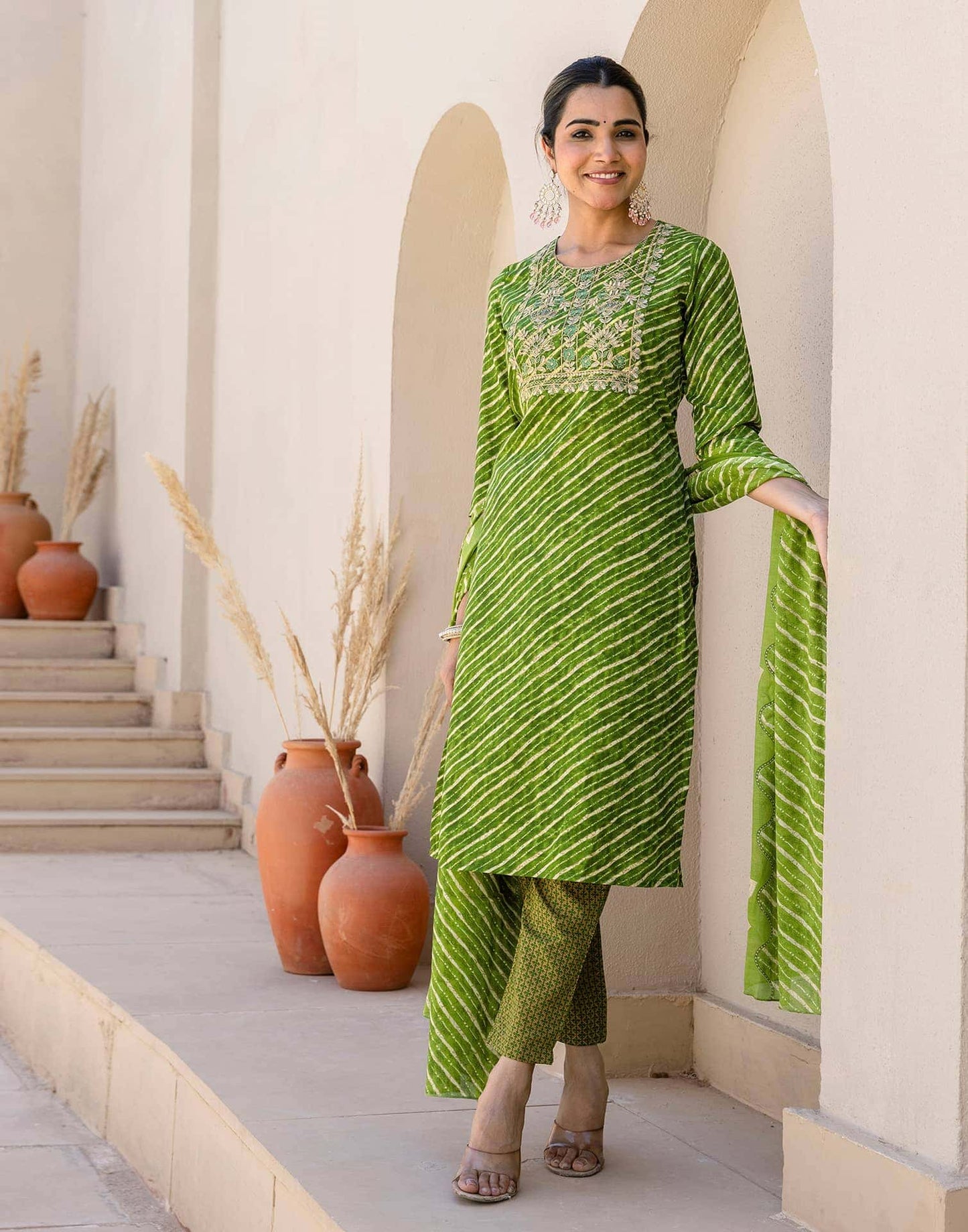 Cotton Embroidery and Sequins Work, Printed
