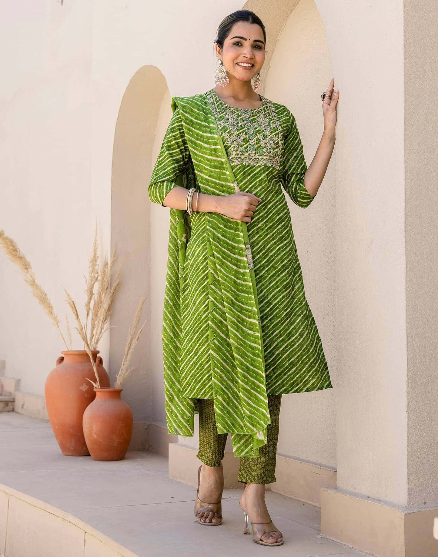 Cotton Embroidery and Sequins Work, Printed