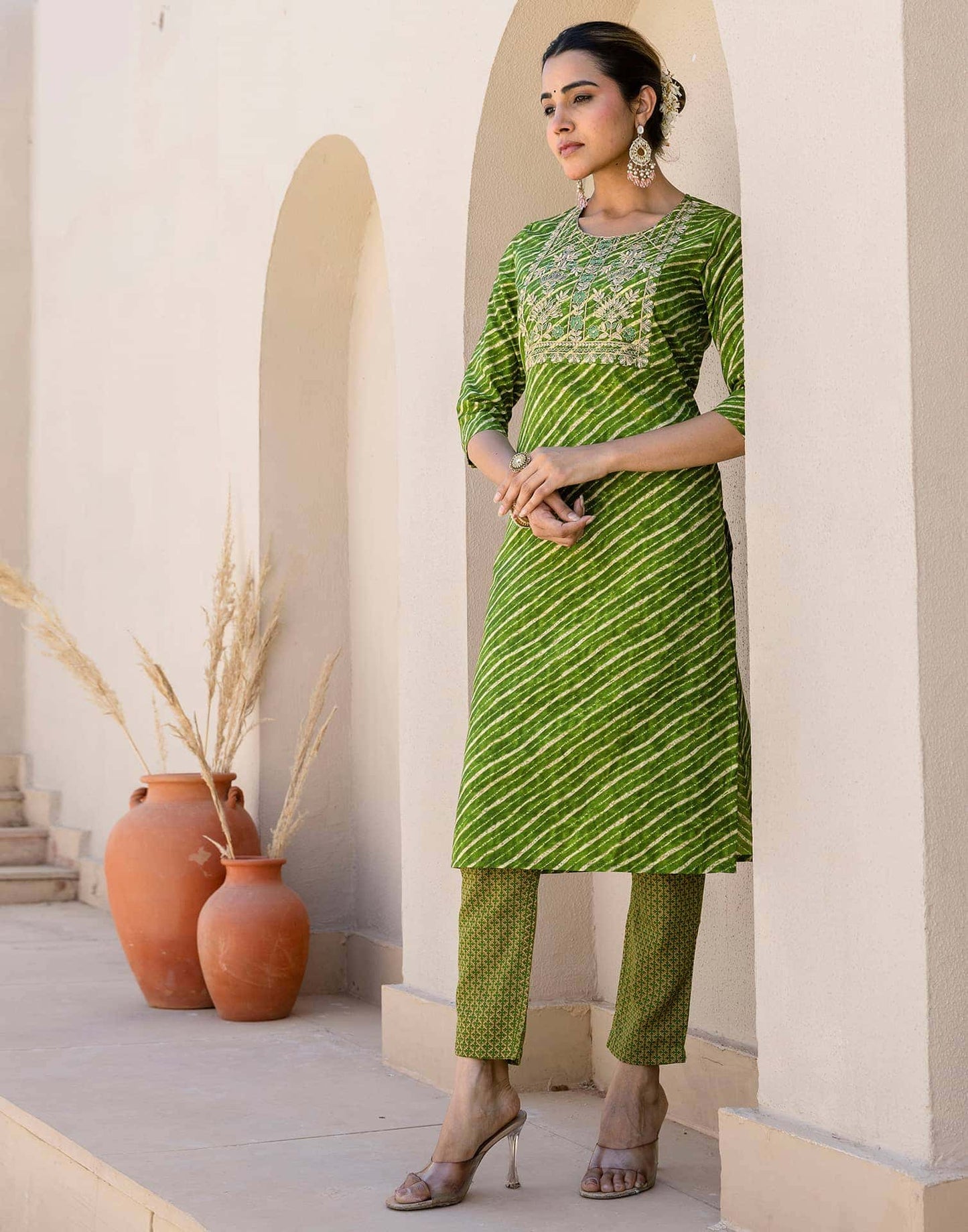 Cotton Embroidery and Sequins Work, Printed