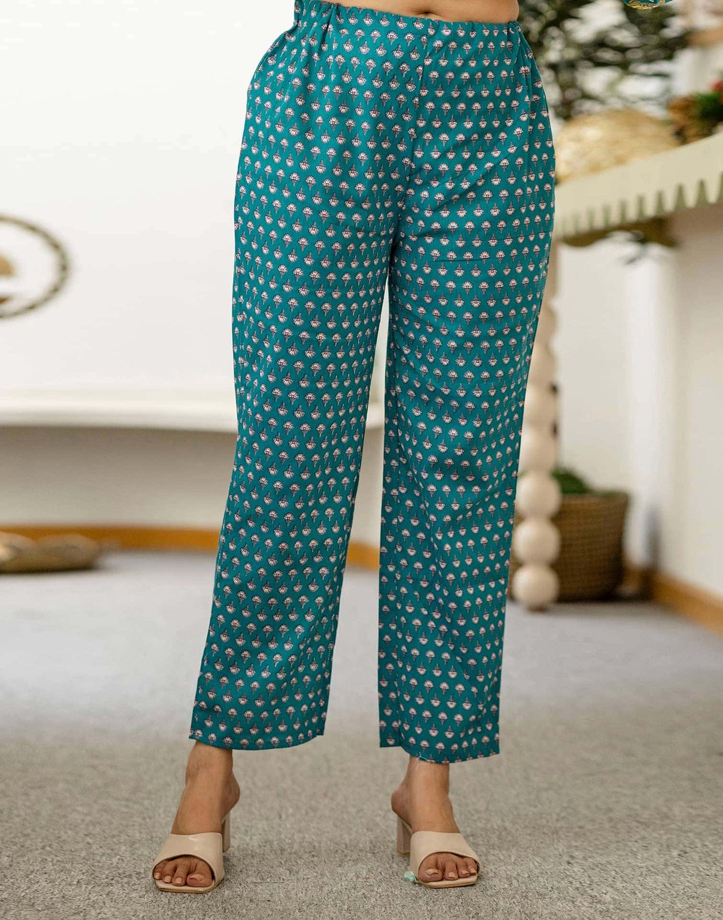 Cotton Printed and Embroidery Lace Anarkali Kurta with Pant & Dupatta