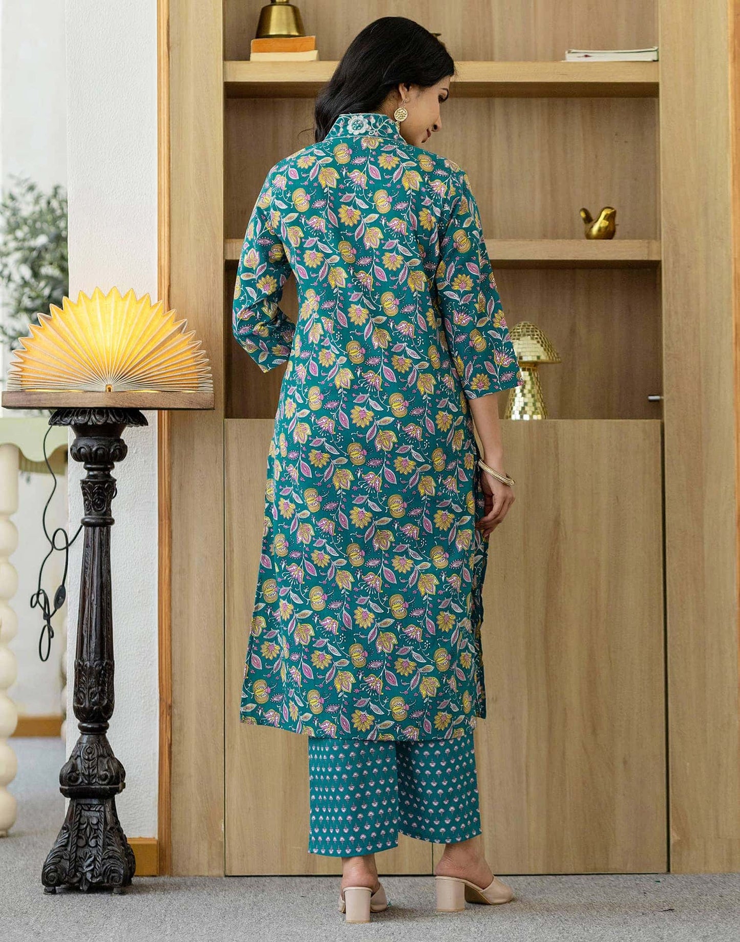 Cotton Printed and Embroidery Lace Anarkali Kurta with Pant & Dupatta