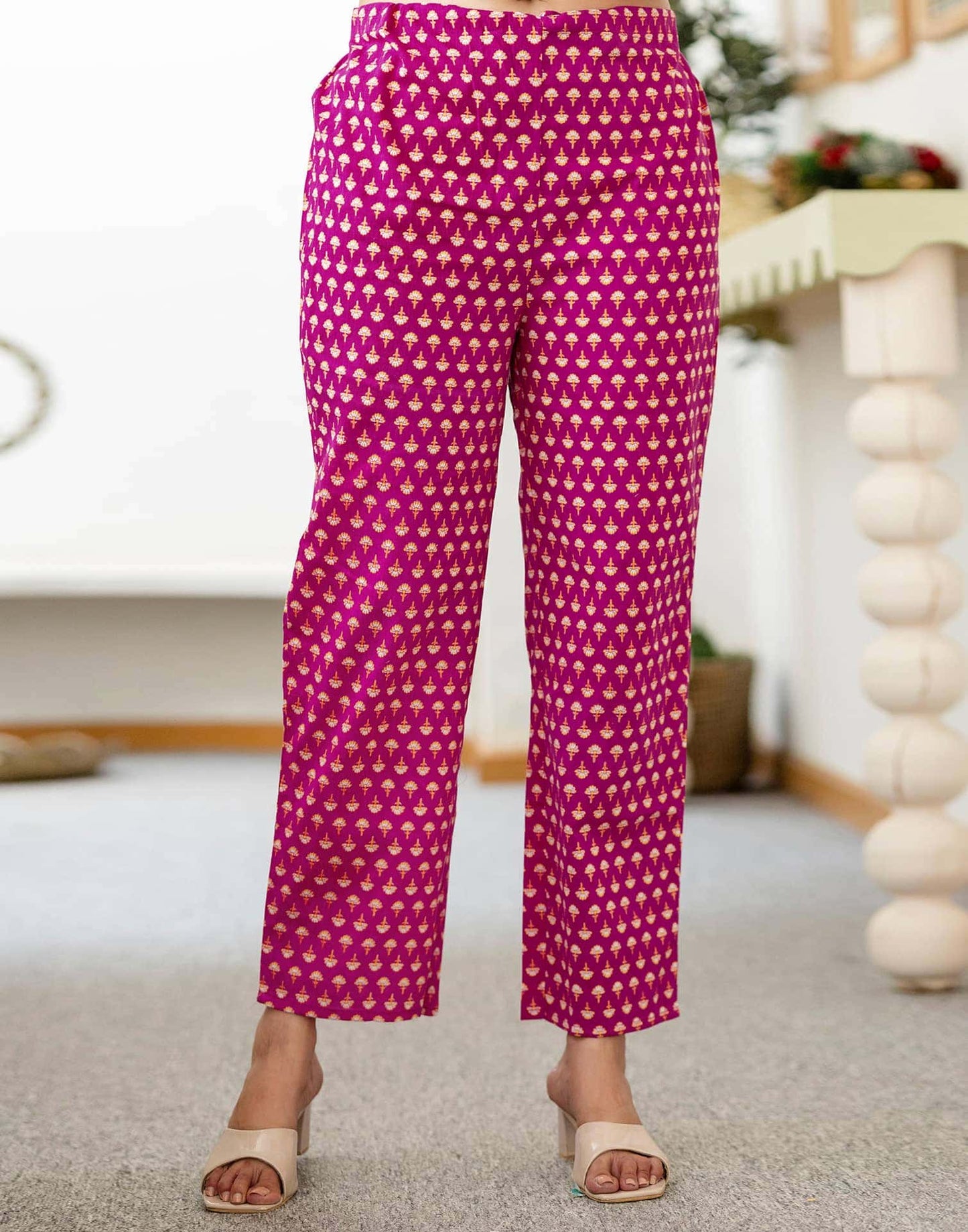 Cotton Printed and Embroidery Lace Anarkali Kurta with Pant & Dupatta