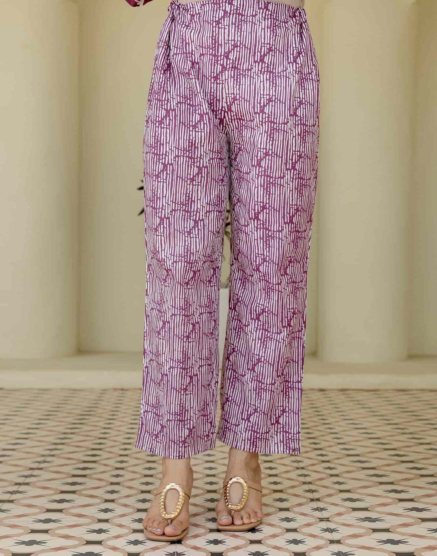 Cotton Straight Printed V-Neck Kurta with Pant & Dupatta