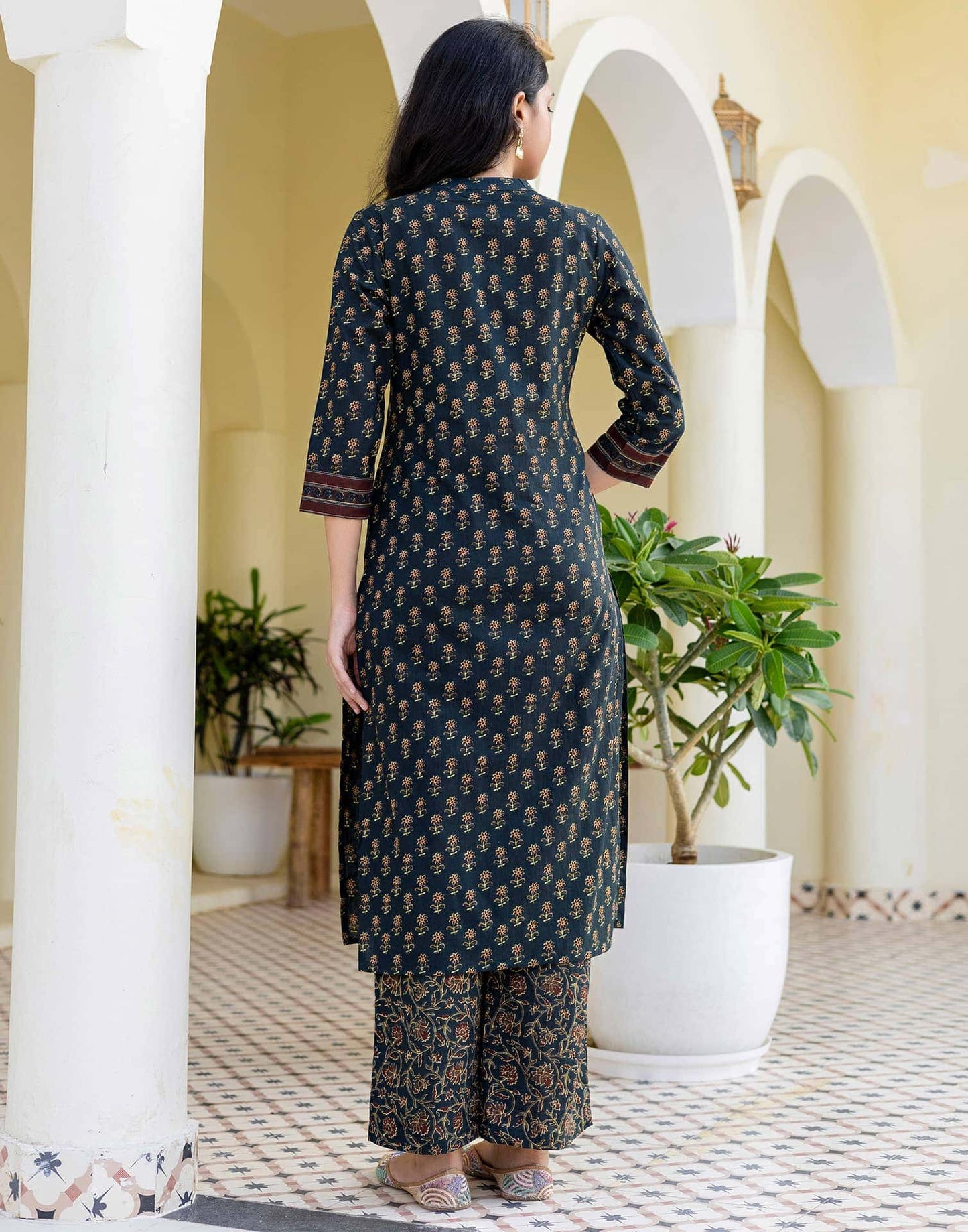 Cotton Printed, Fabric Lace Straight Kurta with Pant & Dupatta