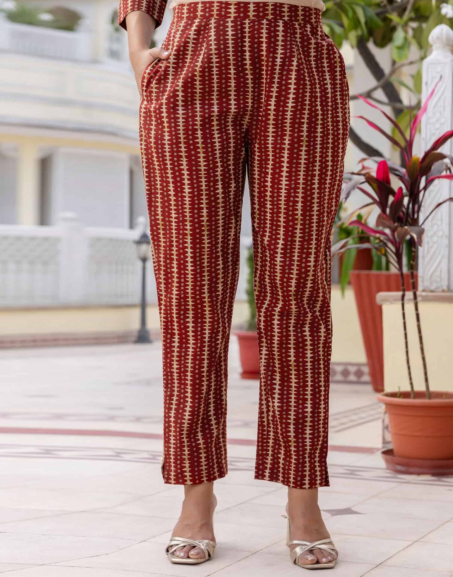 Cotton Printed A-Line Kurta with Pant & Dupatta