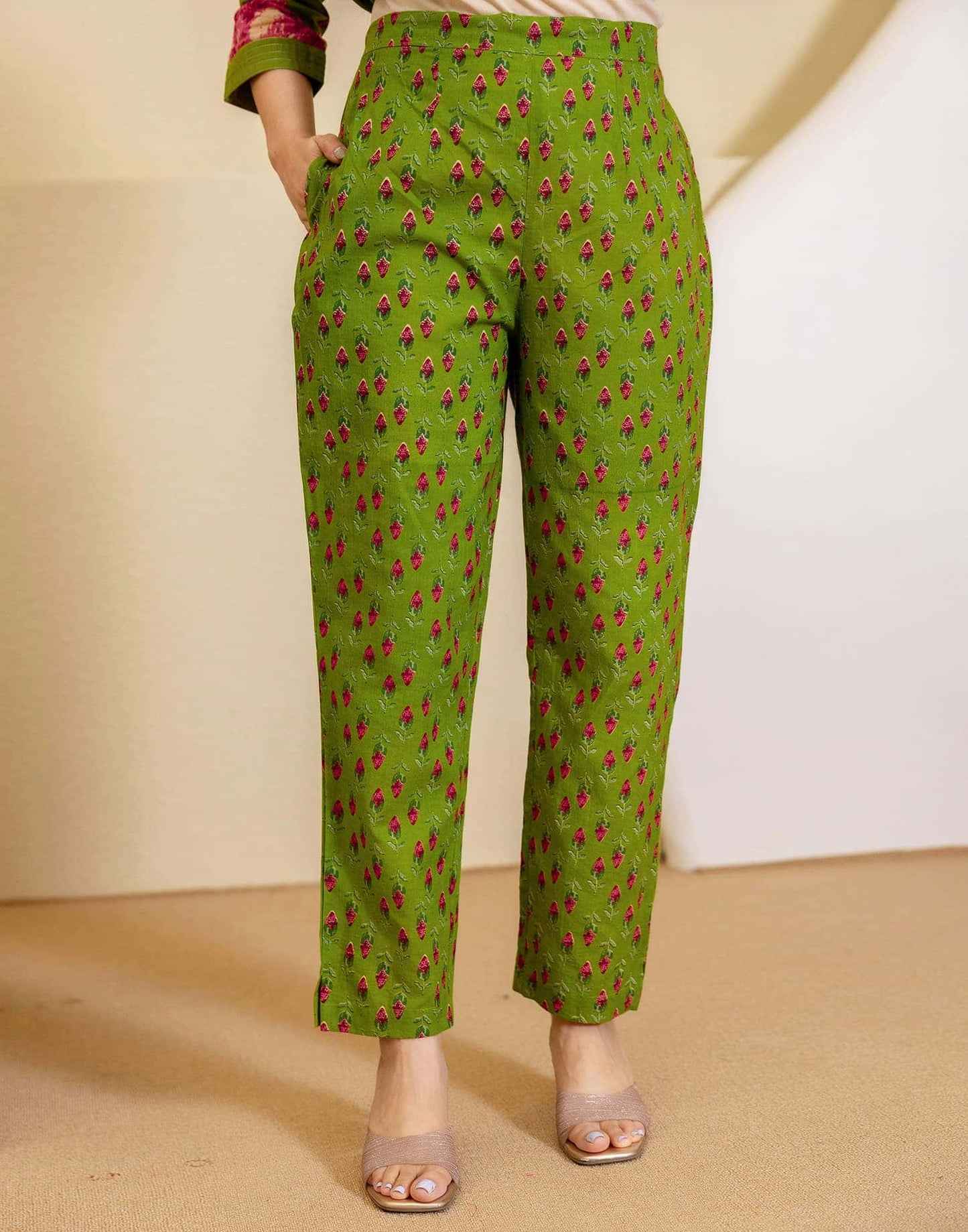 Cotton Printed Straight Kurta with Pant & Dupatta