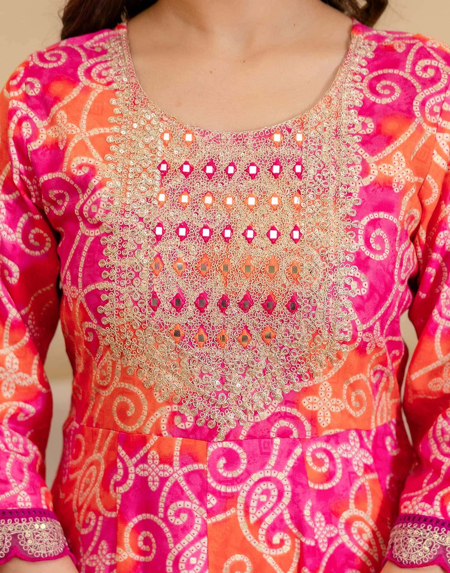 Rayon Printed Anarkali Kurta with Pant & Dupatta
