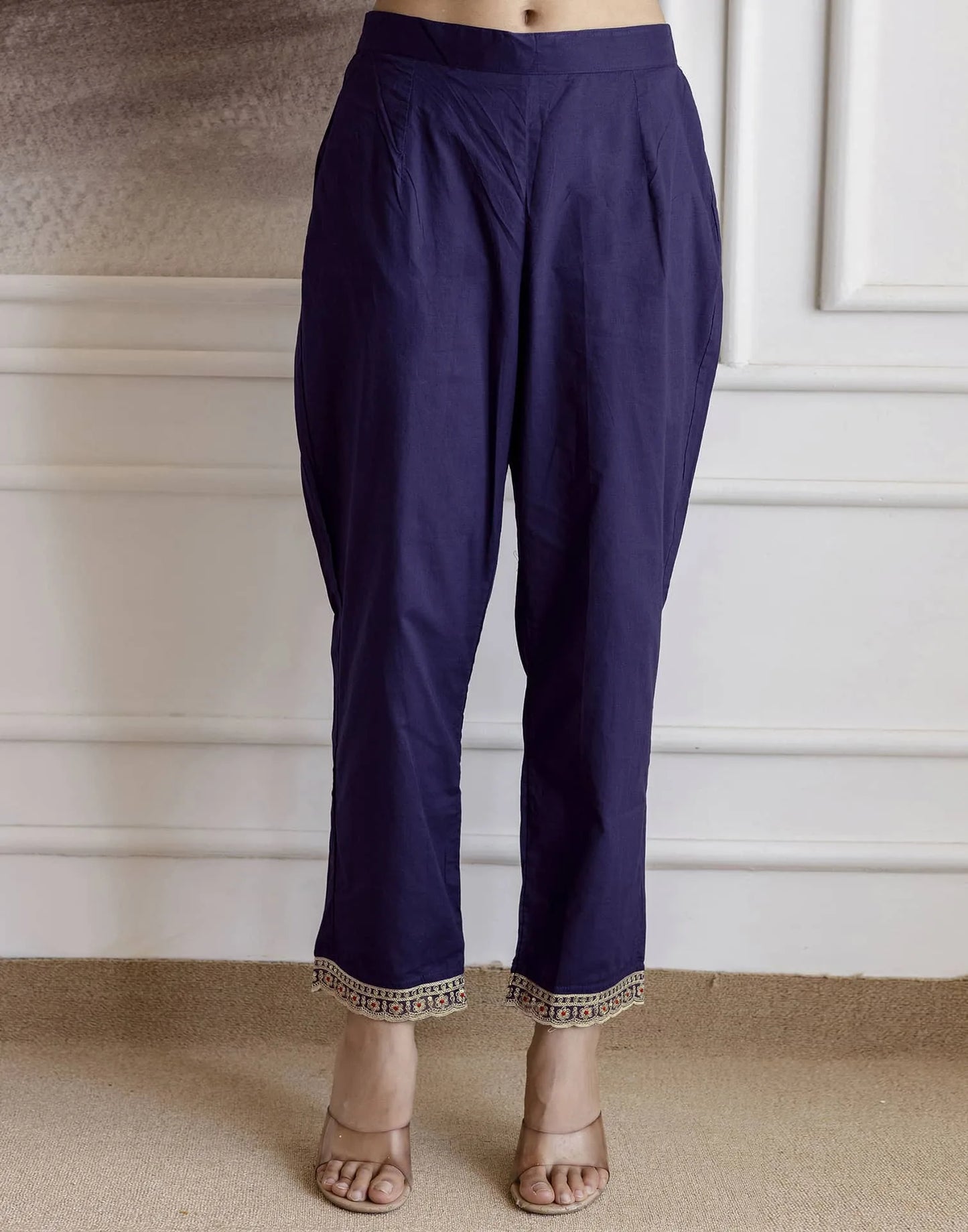 Blue Cotton Printed Straight Kurta Set with Pant & Dupatta for Women under 1299