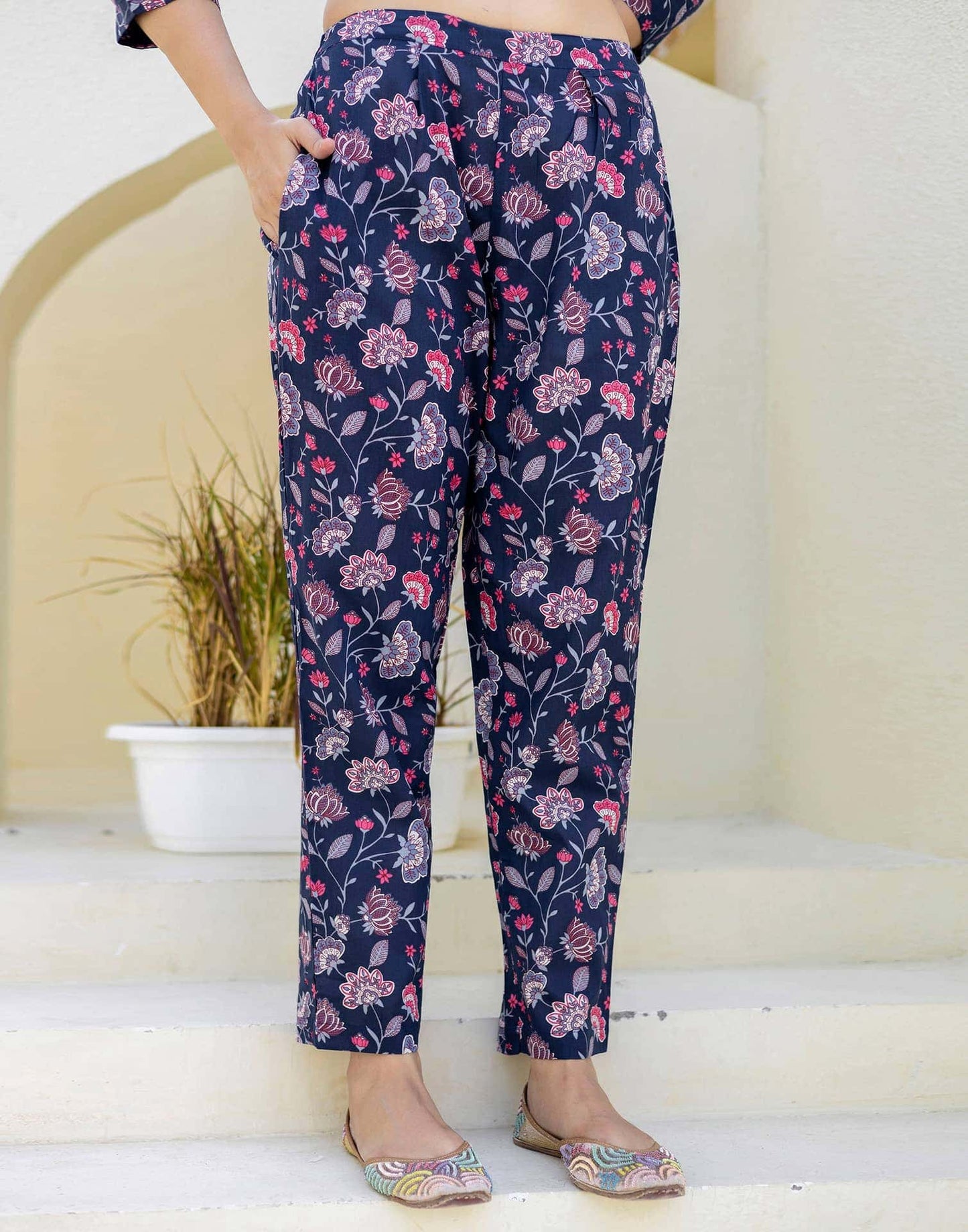 Cotton Embroidery and Sequins Work, Printed, Fabric Lace Straight Kurta with Pant & Dupatta