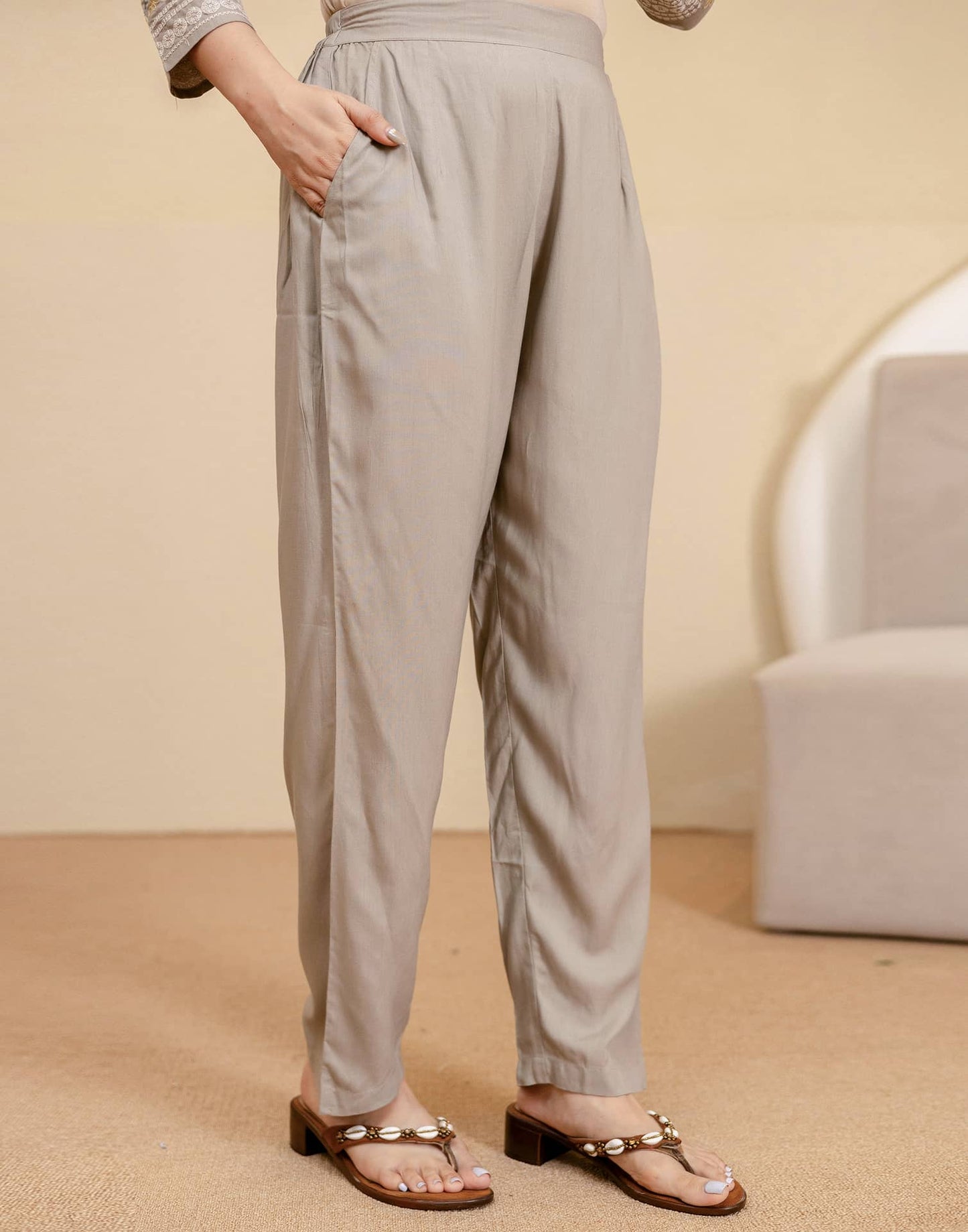 Rayon Embroidered Straight Kurta with Pant & Dupatta