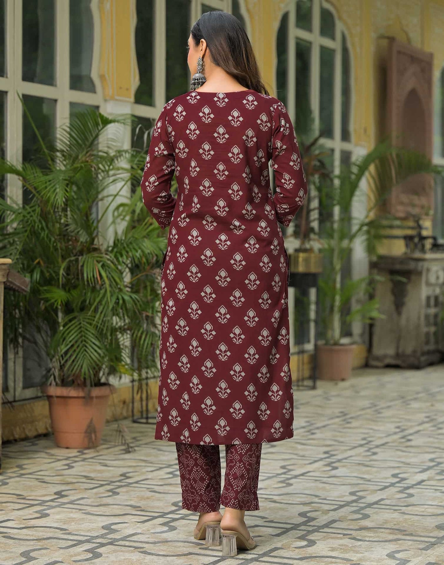 Cotton Printed Straight Kurta with Pant & Dupatta