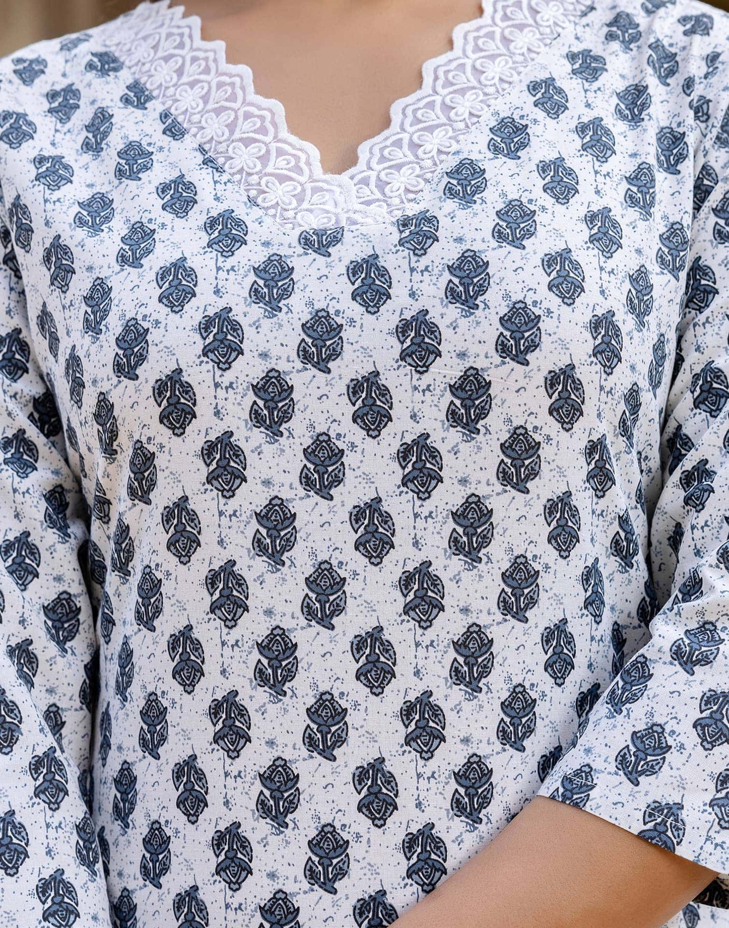 Cotton Printed Anarkali Kurta with Pant & Dupatta