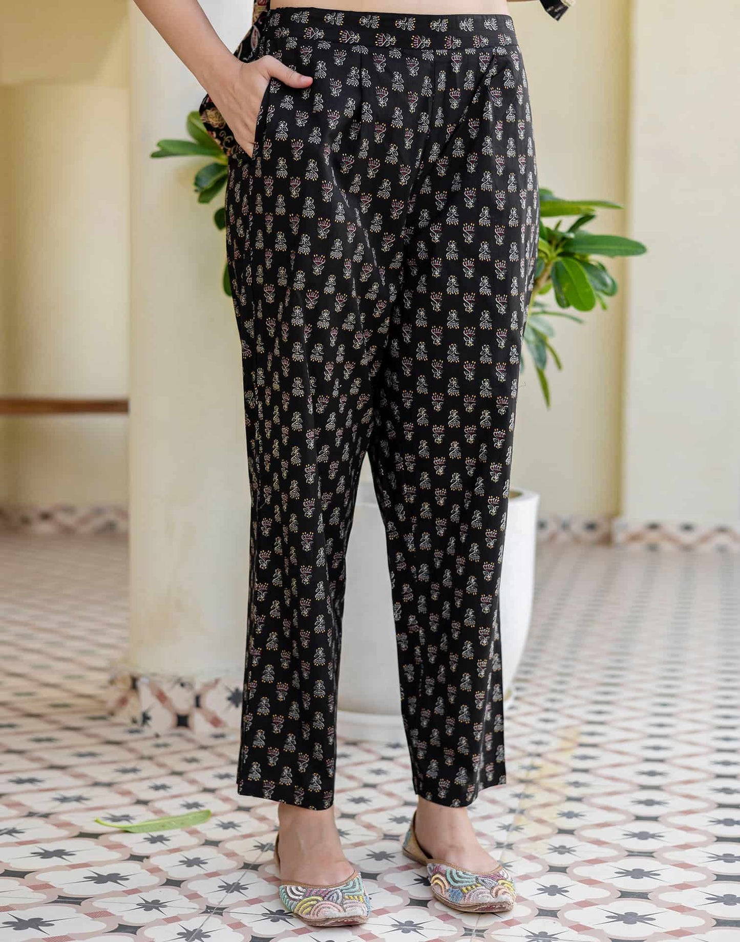 Affordable Cotton Printed Anarkali Kurta Set with Pant & Dupatta