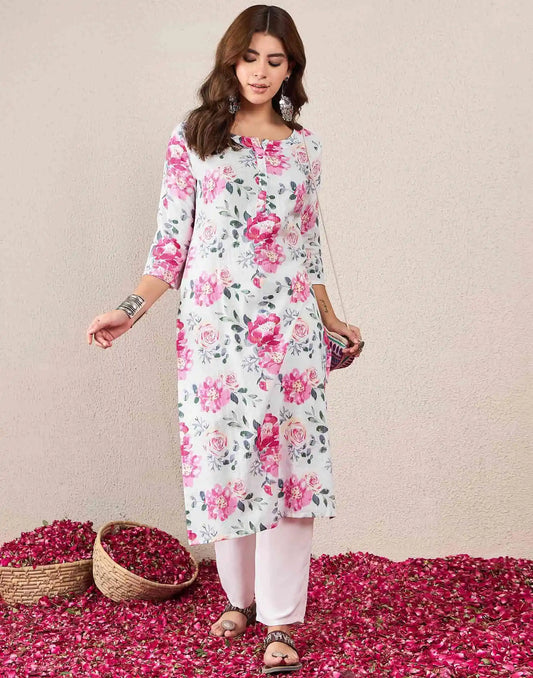 Cotton Printed Straight Kurti