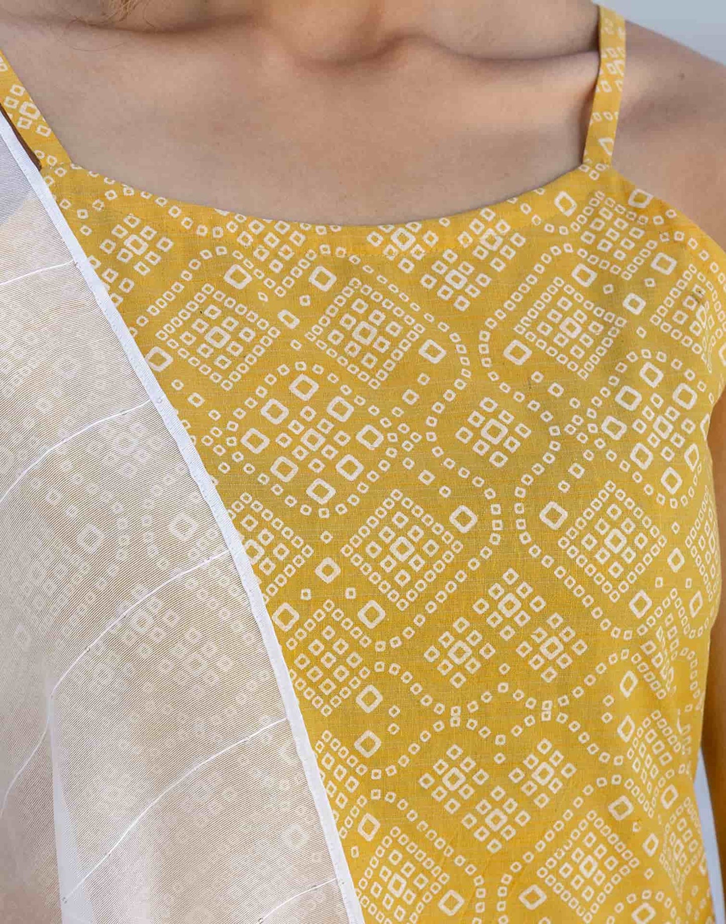 Cotton Bandhani Printed A-Line Kurta with Pant & Dupatta