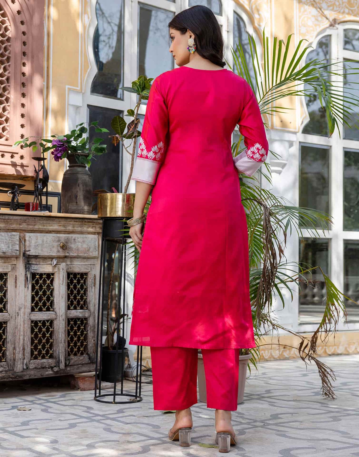 Silk Blend Weaving Straight Kurta with Pant & Dupatta