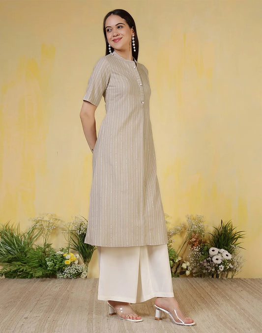 Cotton Woven Design Straight Kurti
