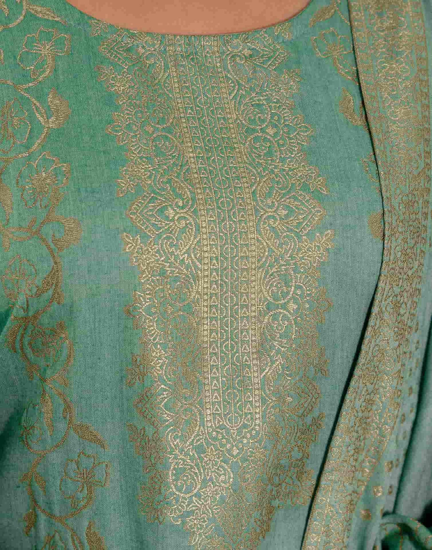 Cotton Woven Design Straight Kurta with Pant & Dupatta