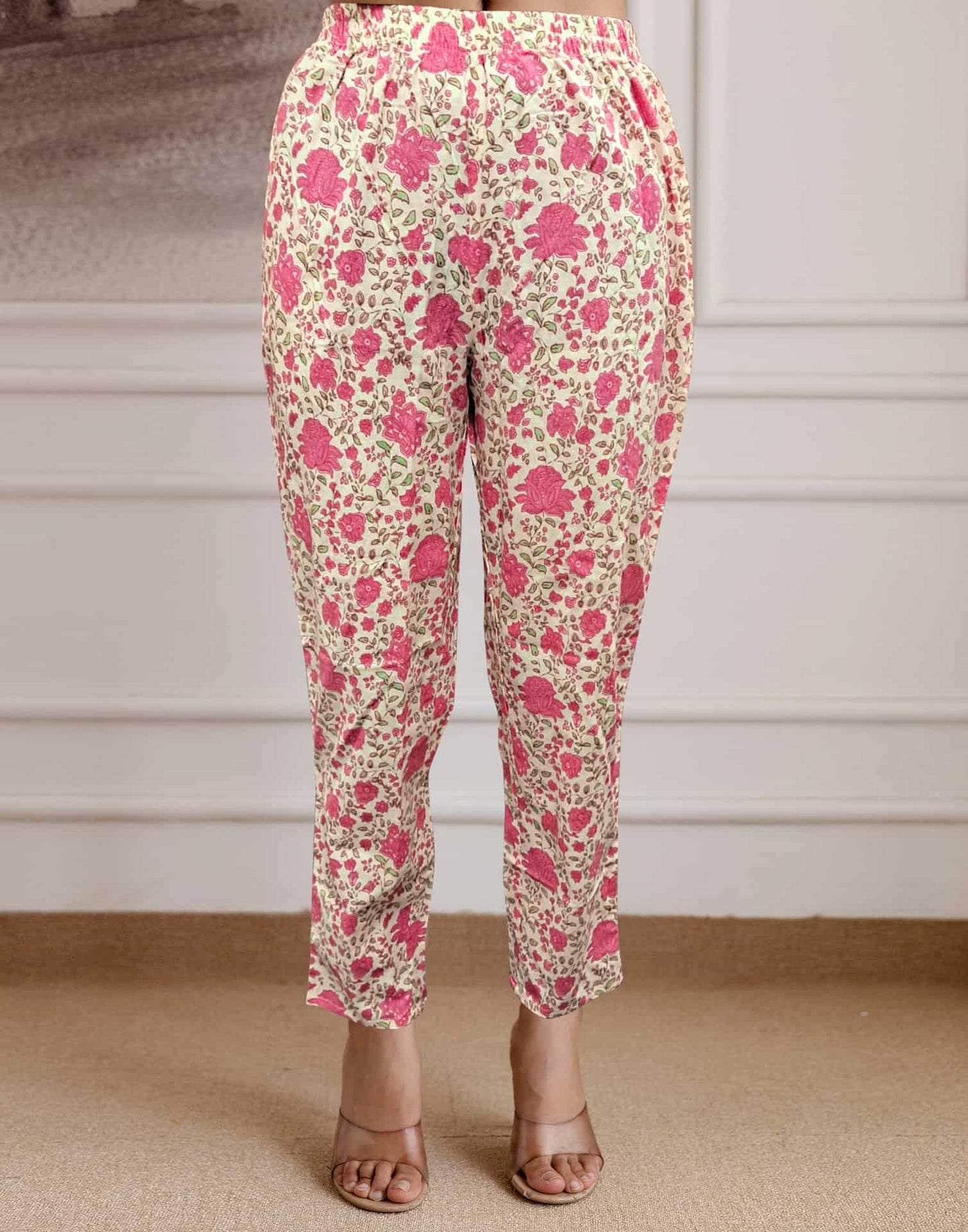 Affordable Beige Cotton Printed Straight Kurta Set under 799