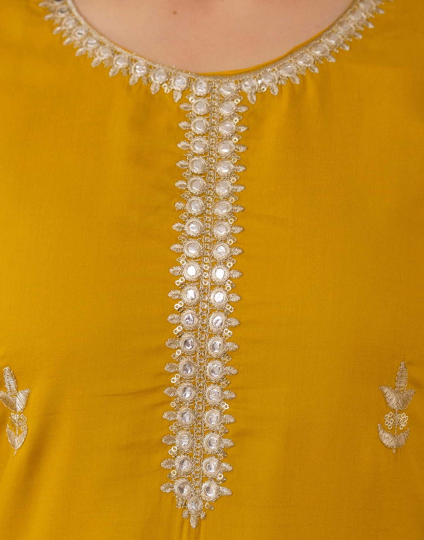 Cotton Embroidered Straight Kurta with Pant & Dupatta