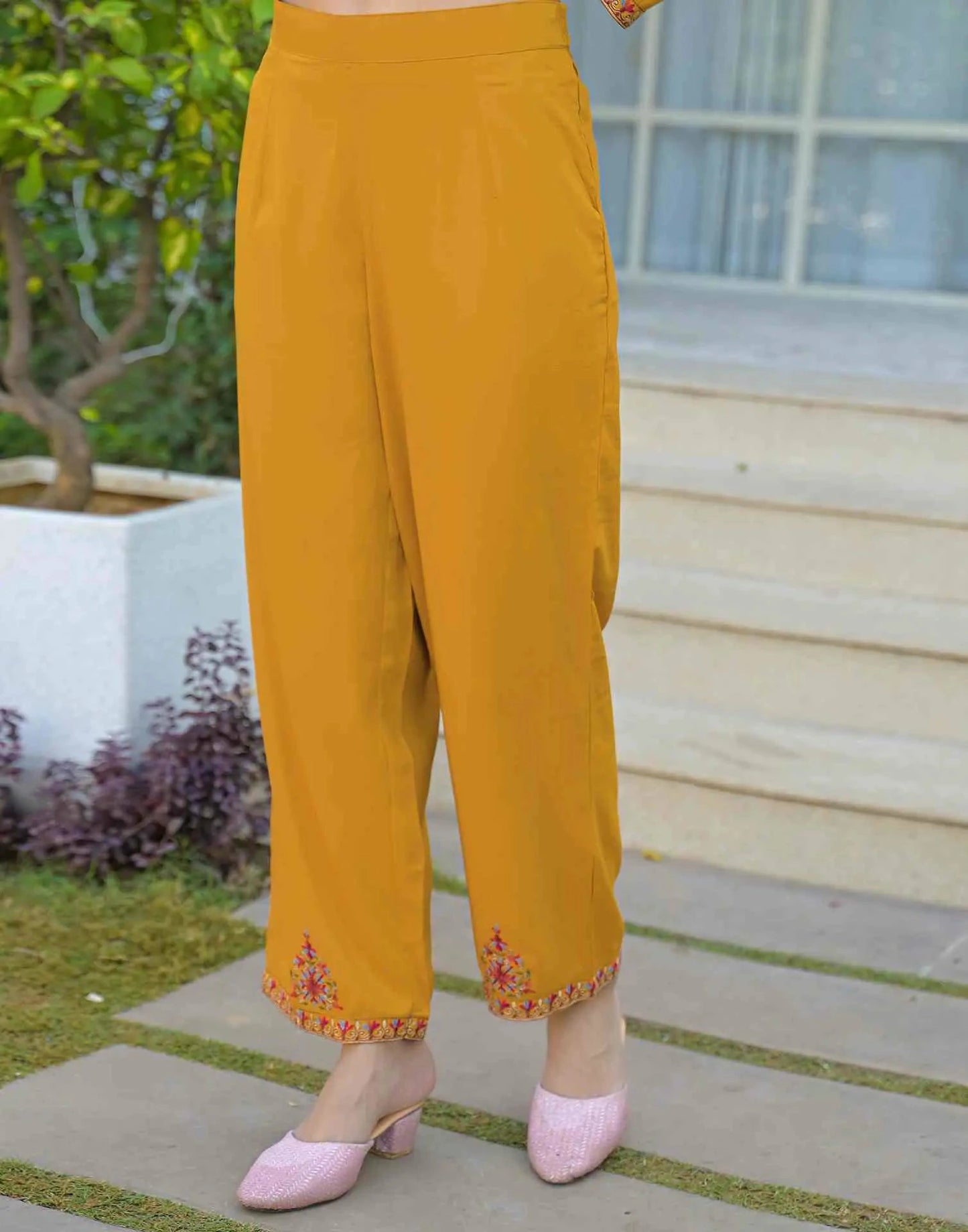 Silk Embroidered Straight Sweetheart Neck Kurta with Pant & Dupatta