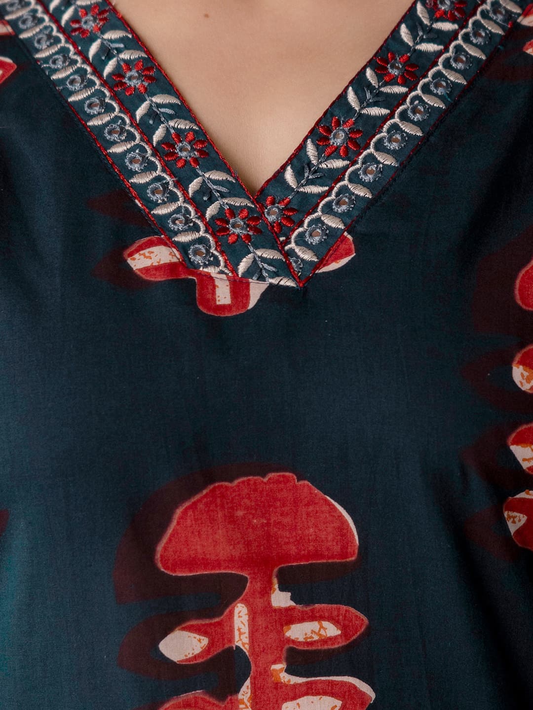 Cotton Printed Straight Kurta with Pant & Dupatta