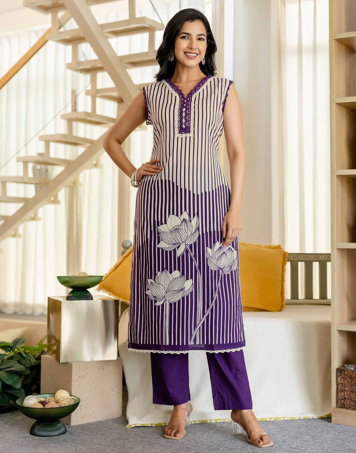 Cotton Printed Straight Kurta with Pant & Dupatta