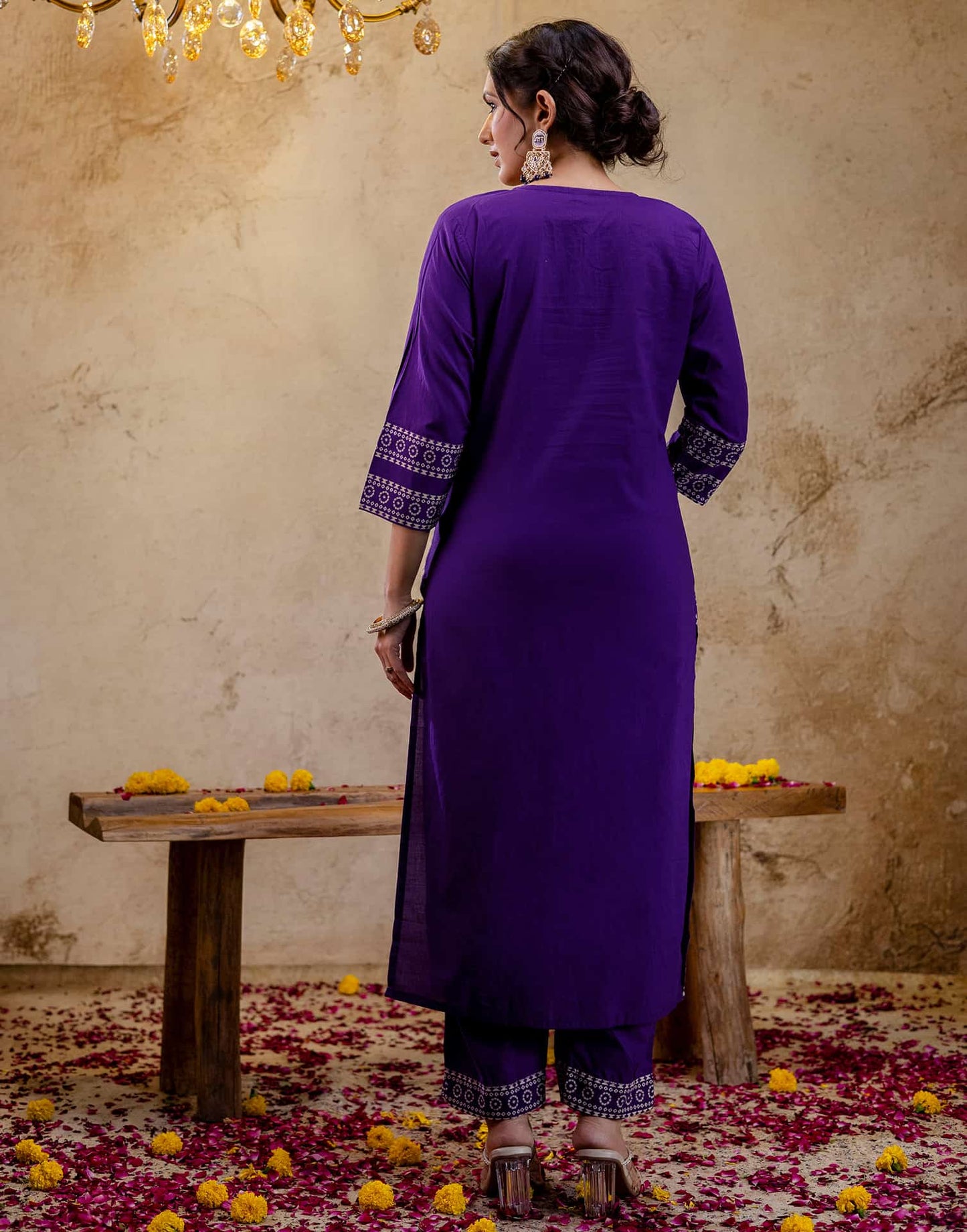 Cotton Printed Straight Kurta with Pant & Dupatta