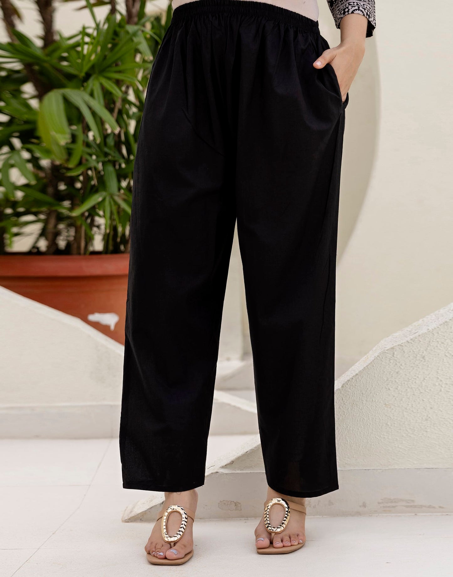 Cotton Straight Embroidery V-Neck Kurta with Pant & Dupatta