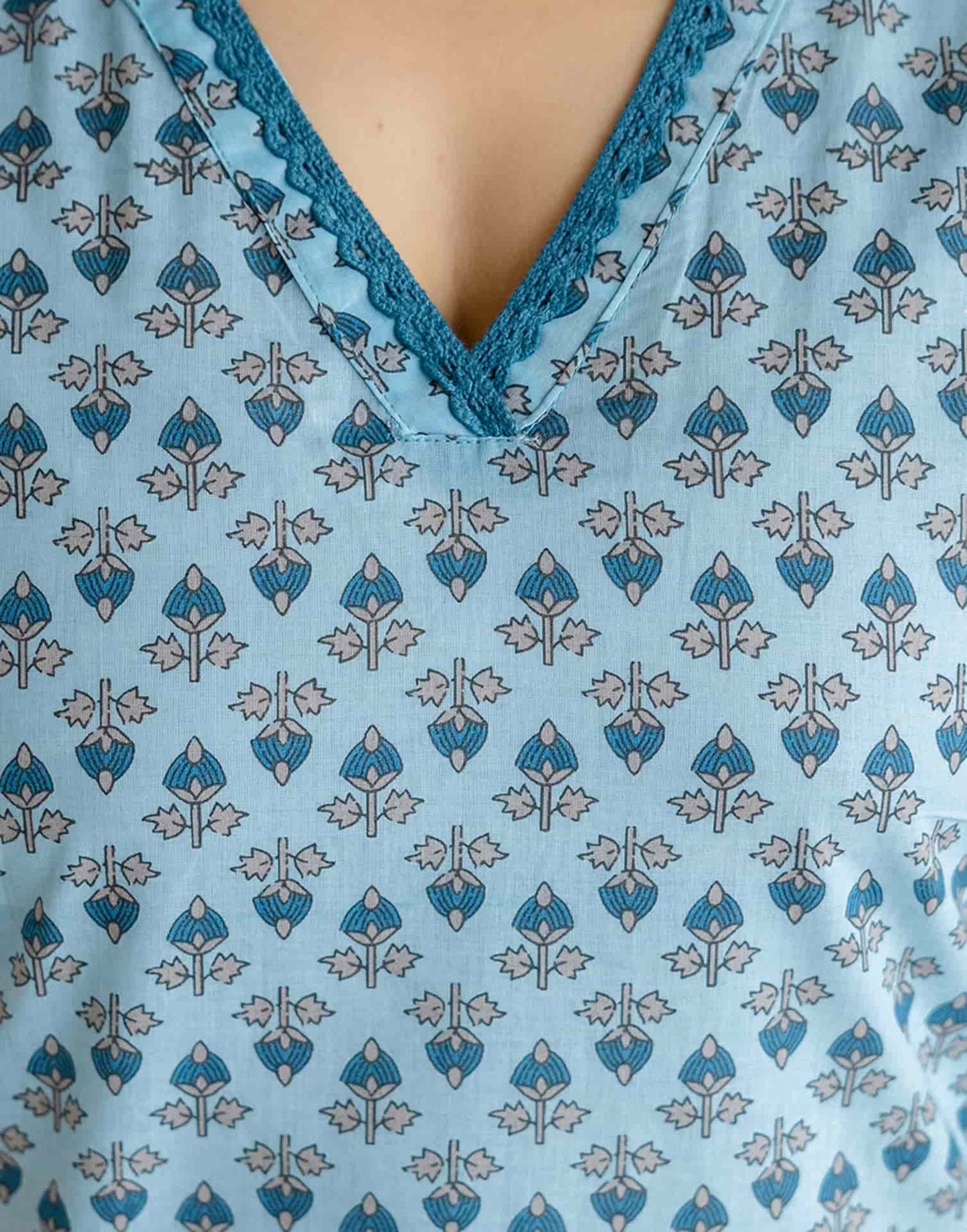 Cotton Printed Straight Kurta with Pant & Dupatta