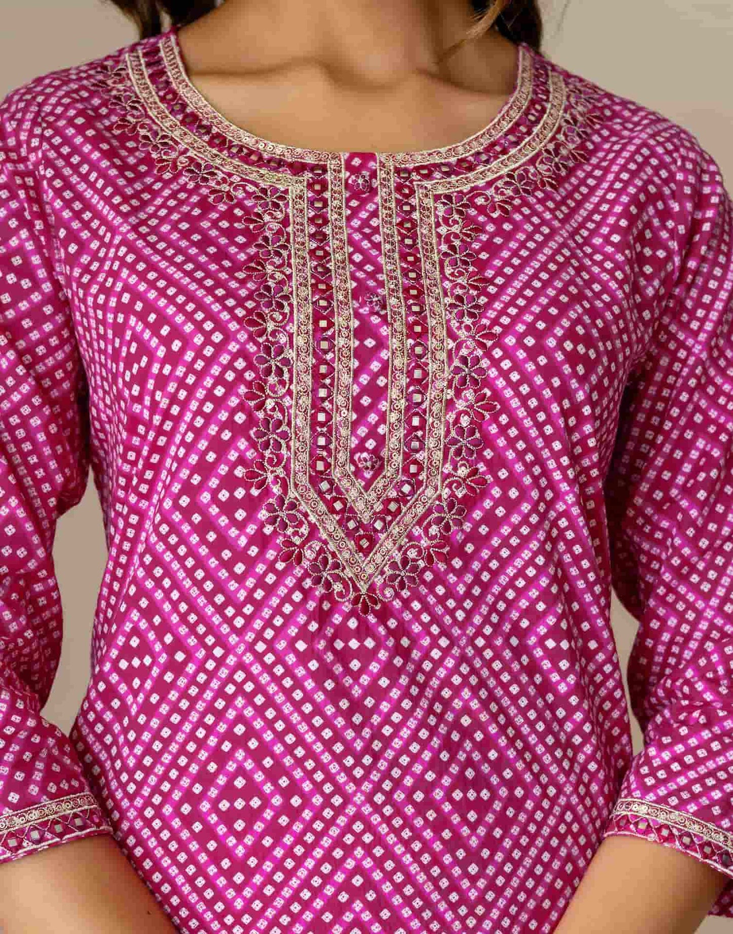 Cotton Printed Straight Kurta with Pant & Dupatta