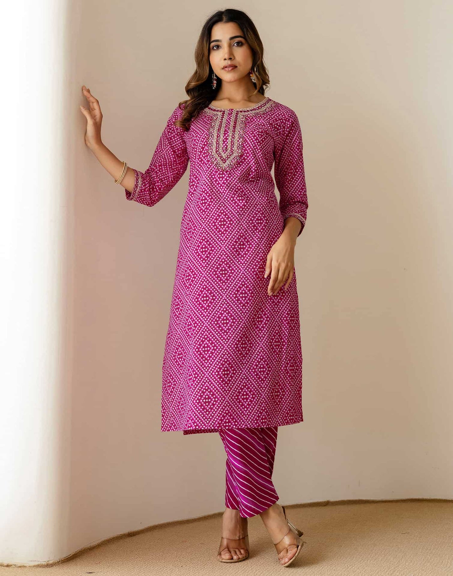 Cotton Printed Straight Kurta with Pant & Dupatta