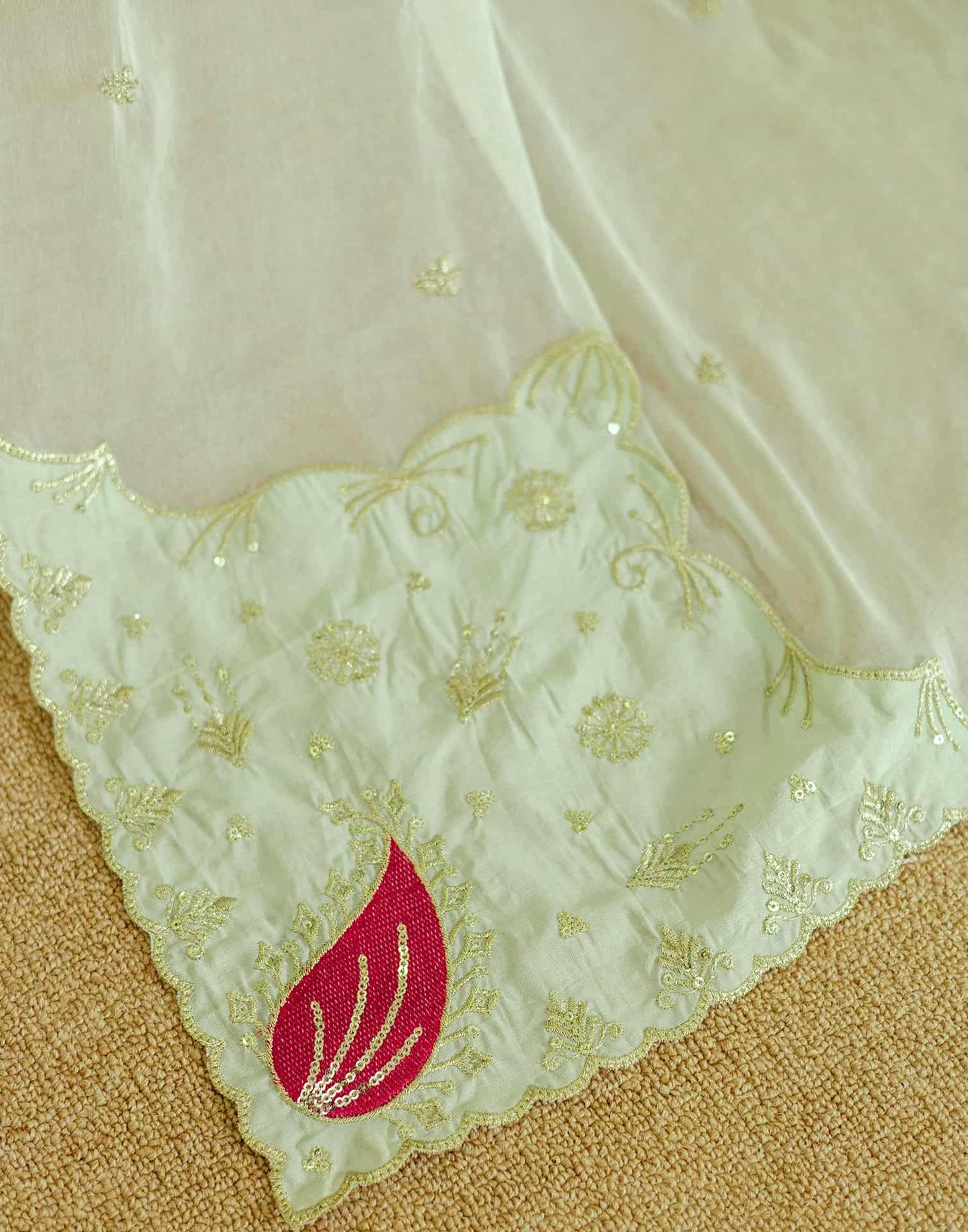 Georgette Embroidered Straight Kurta with Pant & Dupatta