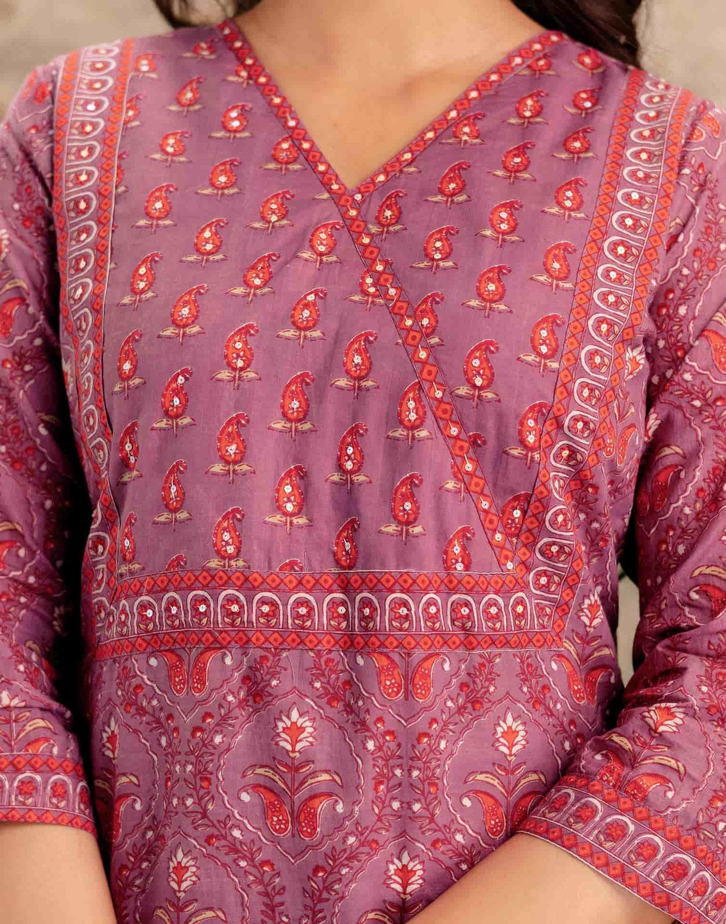 Cotton Printed Straight Kurta with Pant & Dupatta