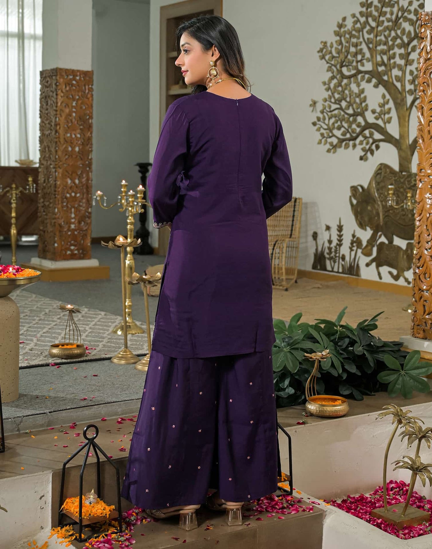 Silk Embroidered Straight Kurta with Pant & Dupatta