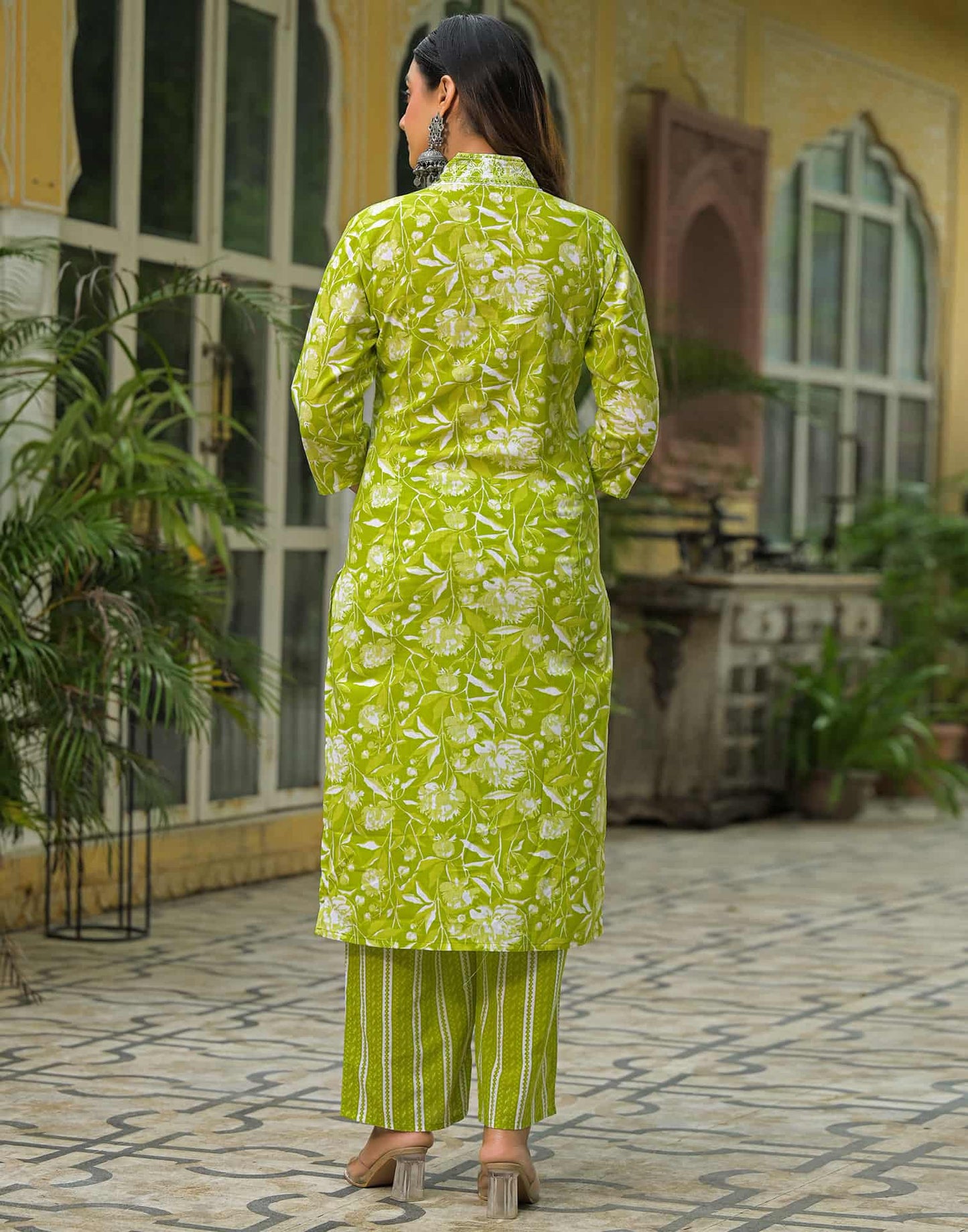 Cotton Printed Straight Kurta with Pant & Dupatta