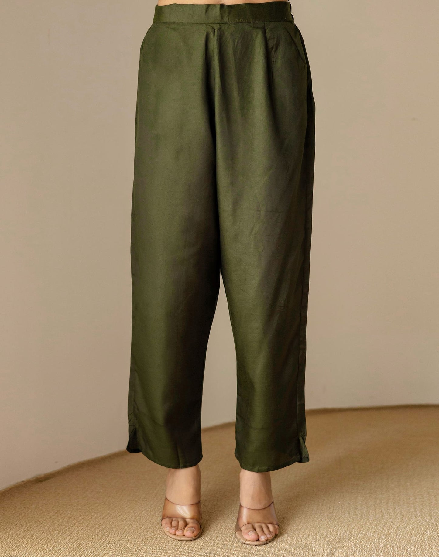 Green Silk Sequin Anarkali Kurta Set with Pant & Dupatta under 1299