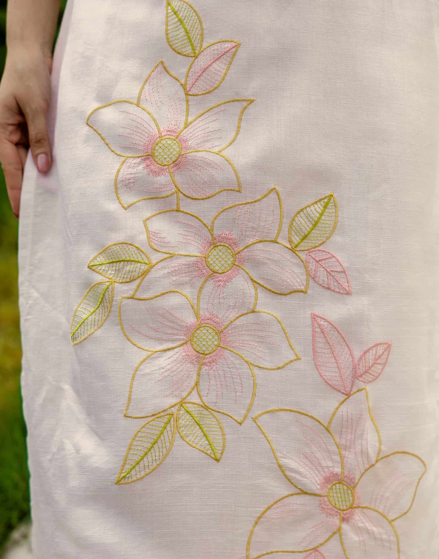 Silk Blend Embroidered Straight Kurta with Pant & Dupatta